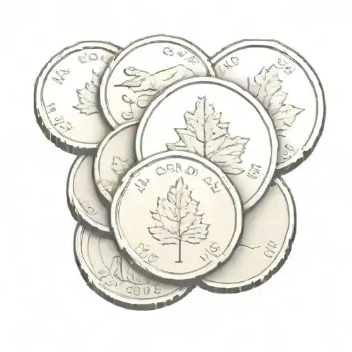 Small Stack Of Canadian Coins In A Coin Book