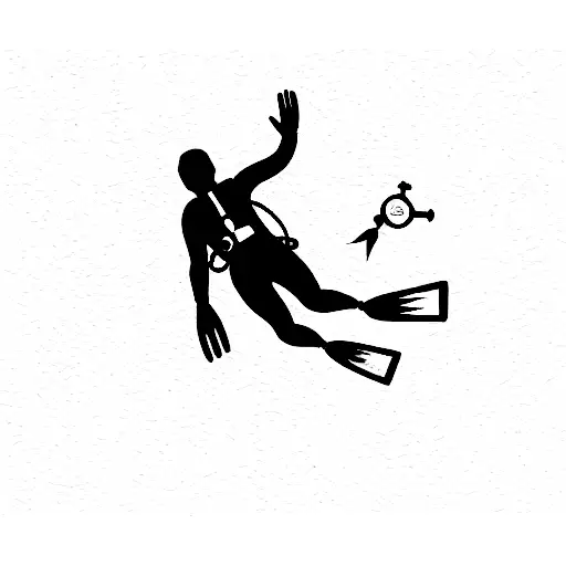 A Scuba Diver Tries To Reach Out To A Star With Is Hand