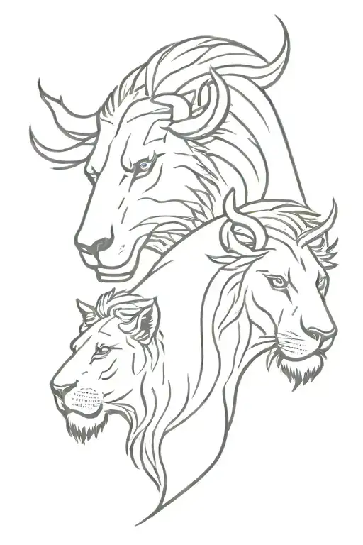 Bull And Lion Head