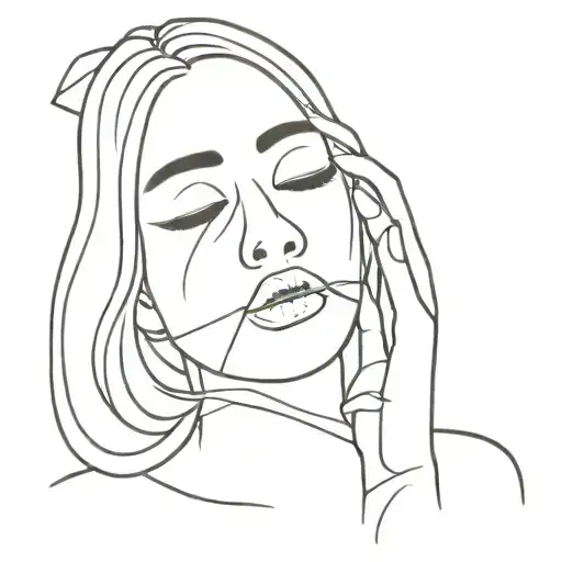 Woman Holding Mask Hiding A Sadness Misery Pain