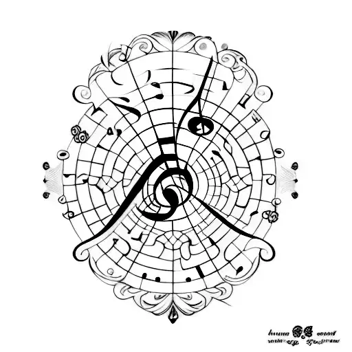 Barcelona Panot Pattern With A Music Note Design Inside