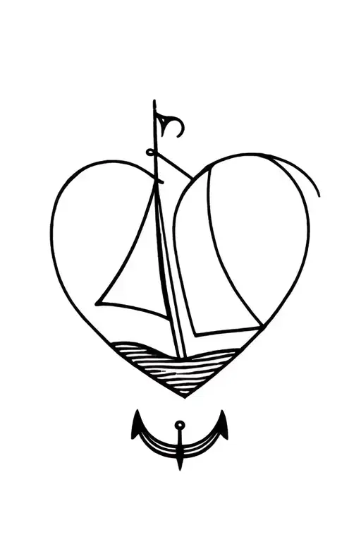 Sailboat Anker Heart