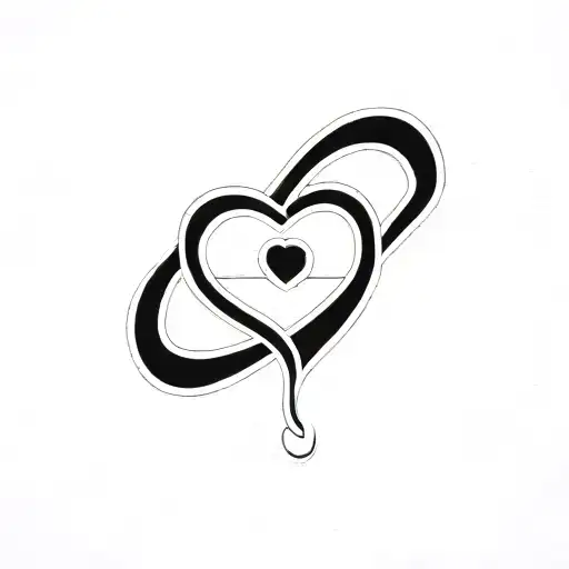 Ring Finger Tattoo With Infinity Symbol And Heart