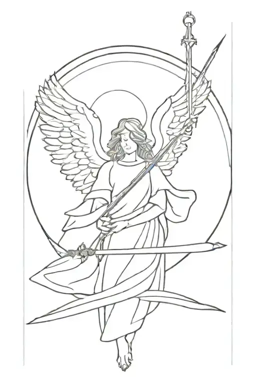 Angel Holding A Sword
