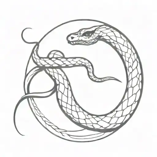 Snake Wrapped Around A Mirror