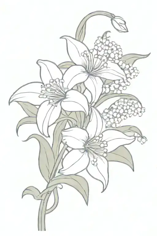 A Fine Line Bouquet With 2 Lilly Of The Valley Flowers And 1 Daisy