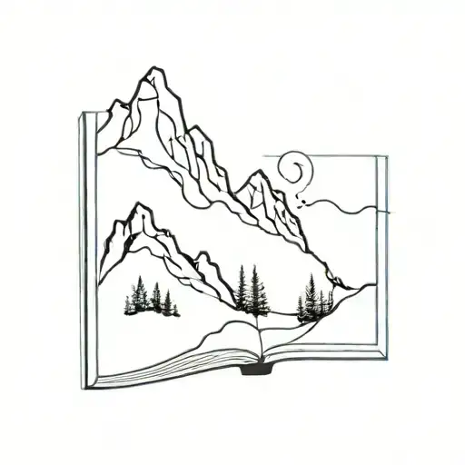 Mountain Inside A Book Open