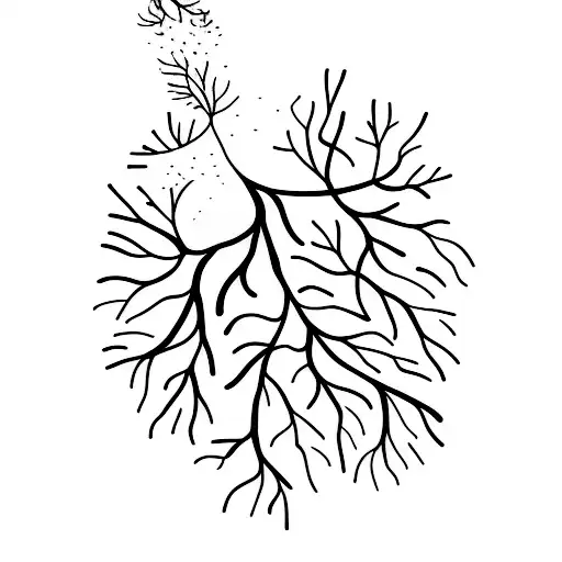 A Minimalist Tattoo Of An Evergreen Tree With The Number 34 Subtly Hidden In The Roots