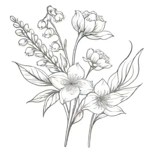 Lily Of The Valley Cosmos Larkspur Flower Bouquet