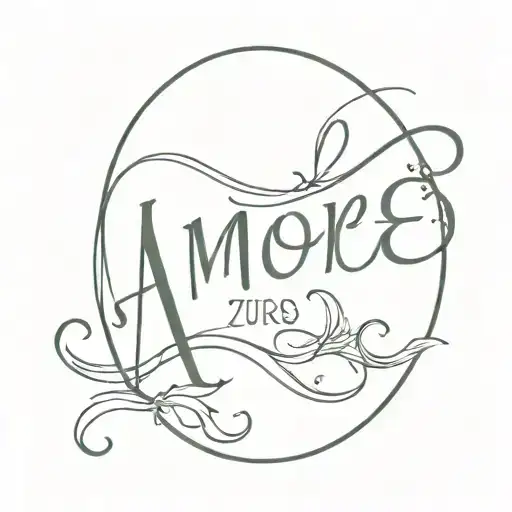 Alexis With Mirror Effect With The Word Amore