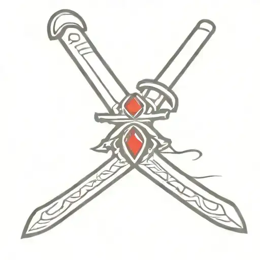 Sword With Red Gem On Handle