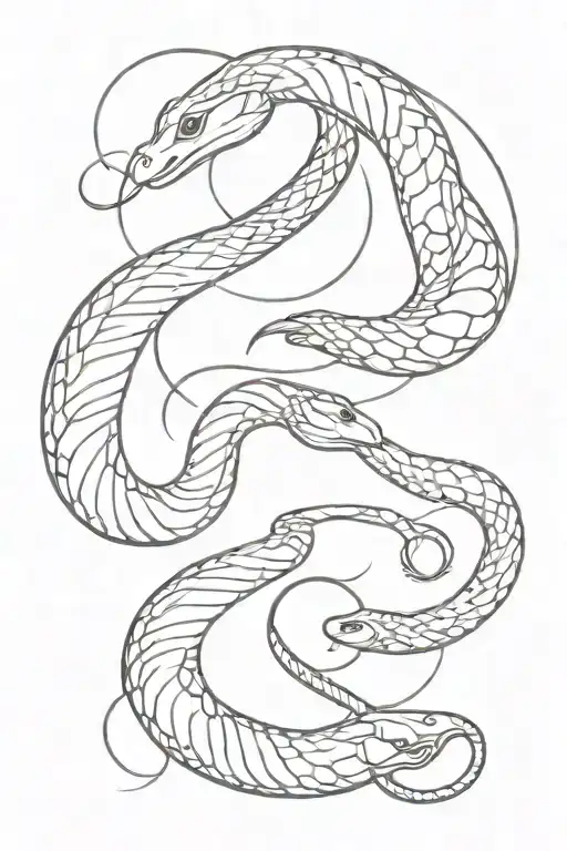 Paired Tattoo For A Couple With The Image Of A Snake And Yin Yang Tattoo