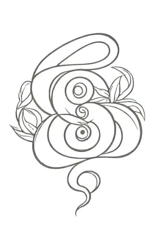 Paired Tattoo For A Couple With The Image Of A Snake And Yin Yang Tattoo