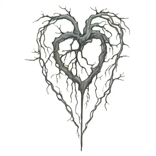 Corrupted And Decaying Black Heart With Black Veins Leading To It