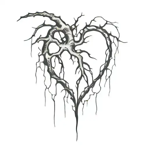 Corrupted And Decaying Black Heart With Black Veins Leading To It
