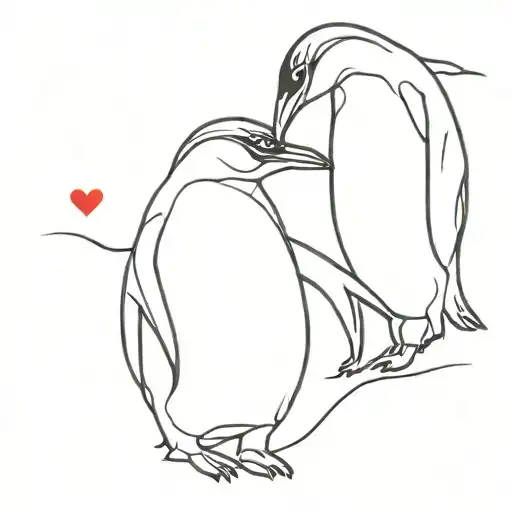 Two Penguins In Love