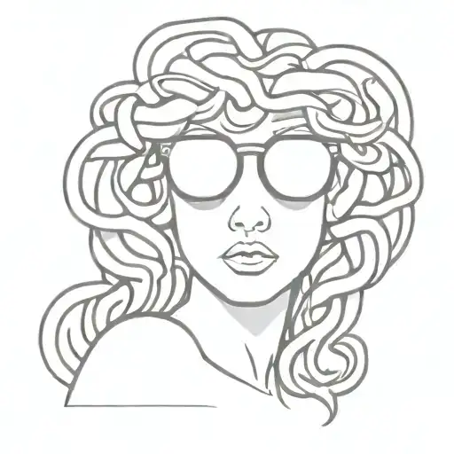 Medusa Gorgon In Sunglasses Sketch
