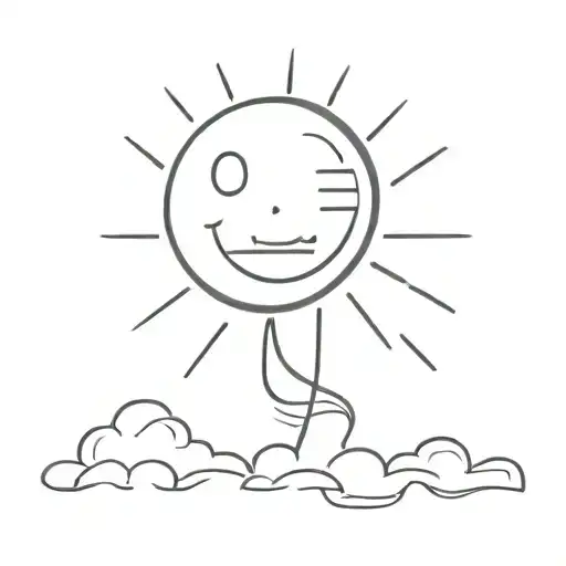 Sad Sun Holding An Inflatable Balloon