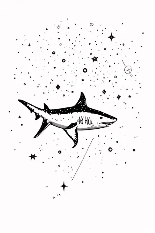 Shark Swimming In Milky Way Or Universe