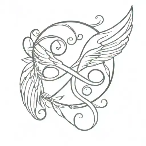 Infinty Sign With Wings Mom Dad