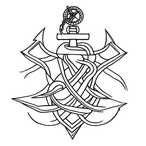 Labyrinth And Anchor And A Hand Seeking Help