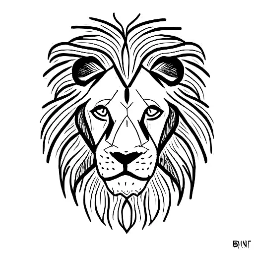 Lion Head With A Pink Breast Cancer Ribbon Behind