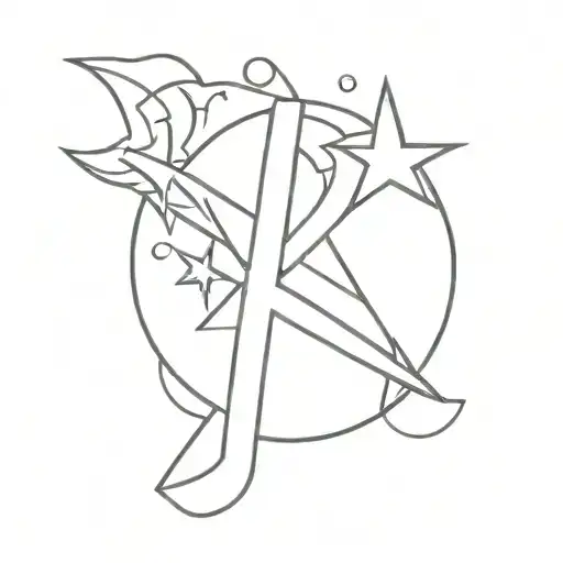 Letter B With Cross And Star Sign