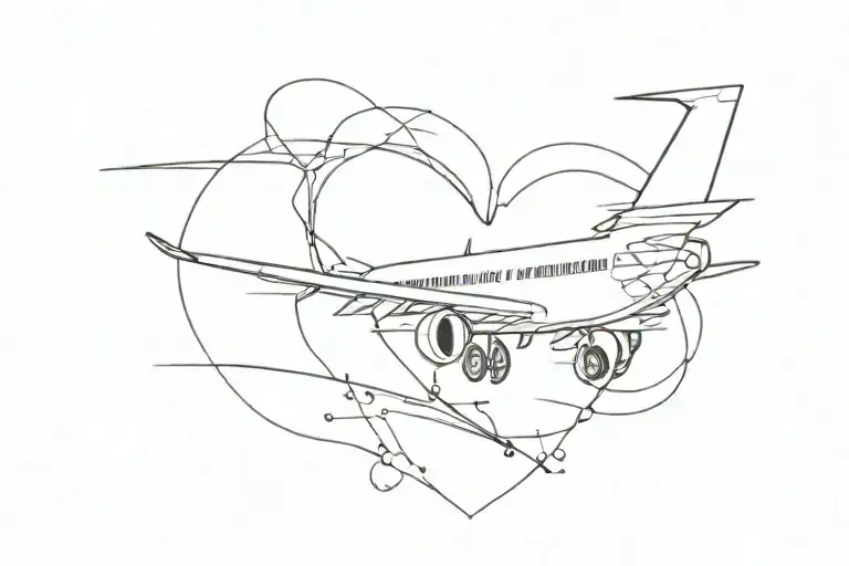 Heart Drop Music Airplane Drawings Simple