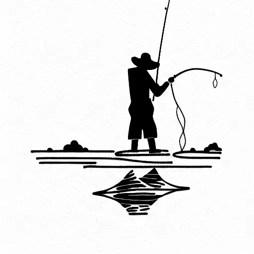 Man Fishing Long Line