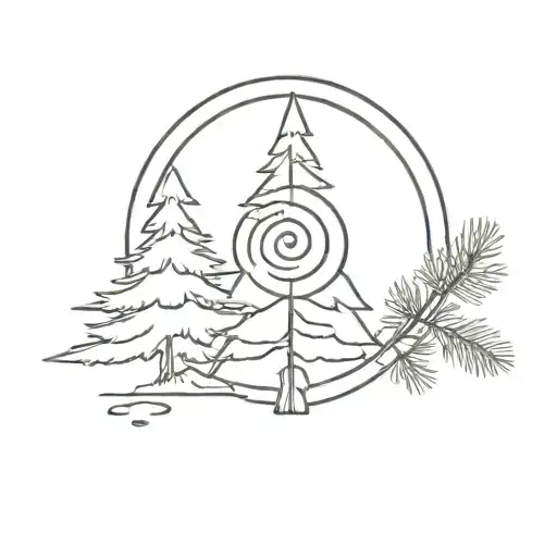 Spruce Tree With Bullseye Made
