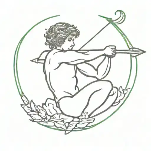 Cupid Shooting Arrow Into Own Head Full Body Made