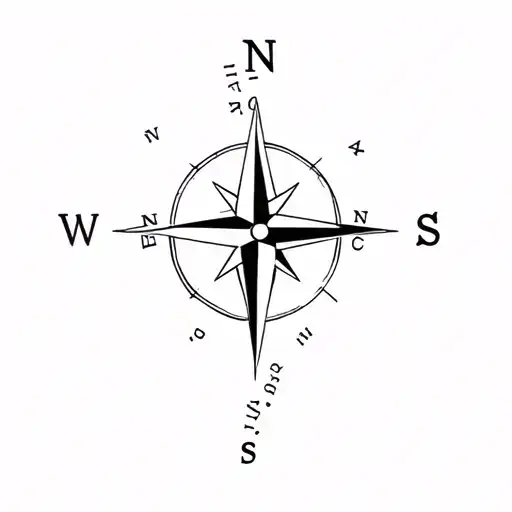 A Minimalist Compass Design With Coordinates Leading To A Special Family Vacation Spot