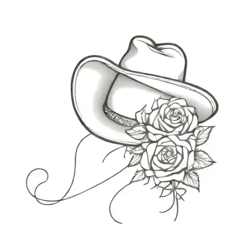 Cowboy Hat With Roses And Flowers Wrapped