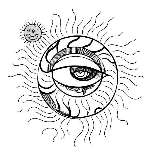 Eye With Sun And Moon