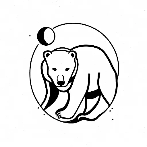 Polar Bear With Orion Constellation