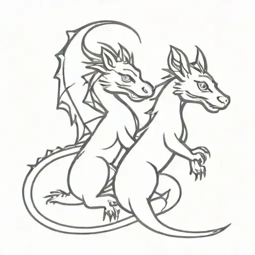 Dragon And Rat Holding