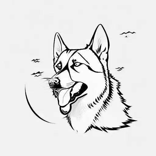 Siberian Husky Dog Sideways Howling