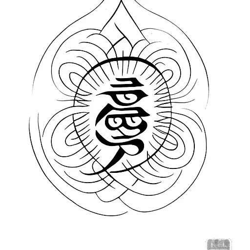 Sanskrit Mantra Written In A Delicate Script