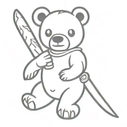 Voodoo Bear Holding Knife