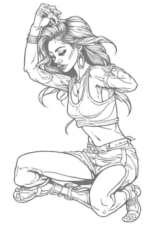 Chicano Female Street Dancer Freely