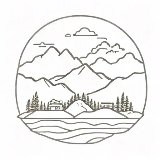 Make A Cute Little Stamp With Mountains Panorama