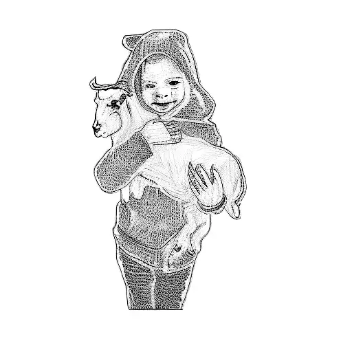 A Girl Holding A Baby Goat