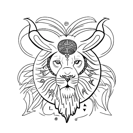 Incorporate Obatala Santeria Symbols Into A Minimalist Tattoo Of A Butterfly And Lion