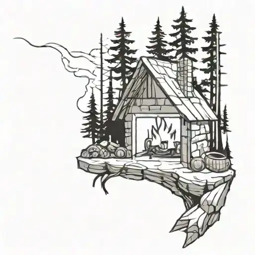Fireplace In Forest