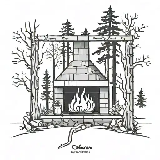 Fireplace In Forest