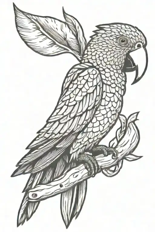 Parrot Eating Banana