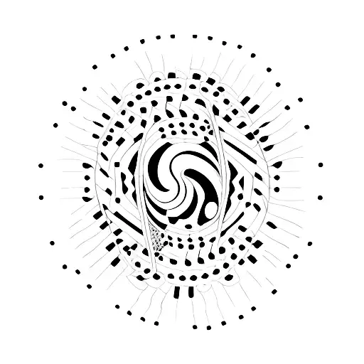 A Minimalist Tattoo Of A Music Equalizer With Intricate Patterns And Lines