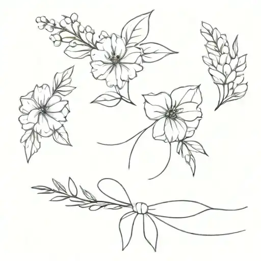 January April June November Birth Flower Bouquet With Bow