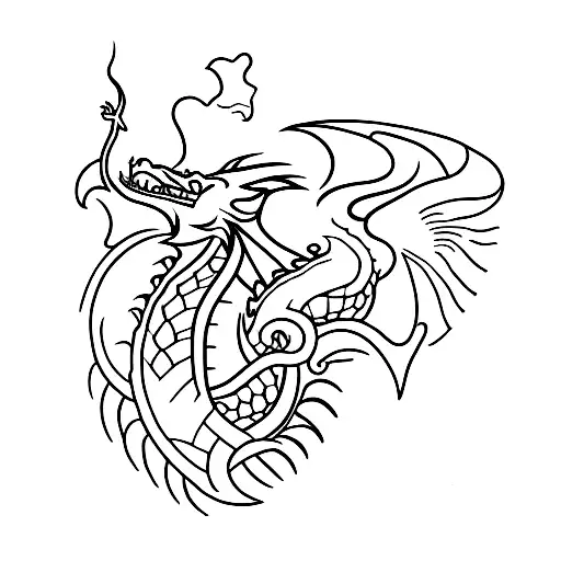 A Minimalist Tattoo Of A Dragon Symbolizing Personal Development And Growth