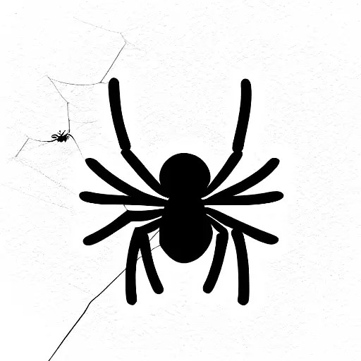 Spider Coming Down On Web